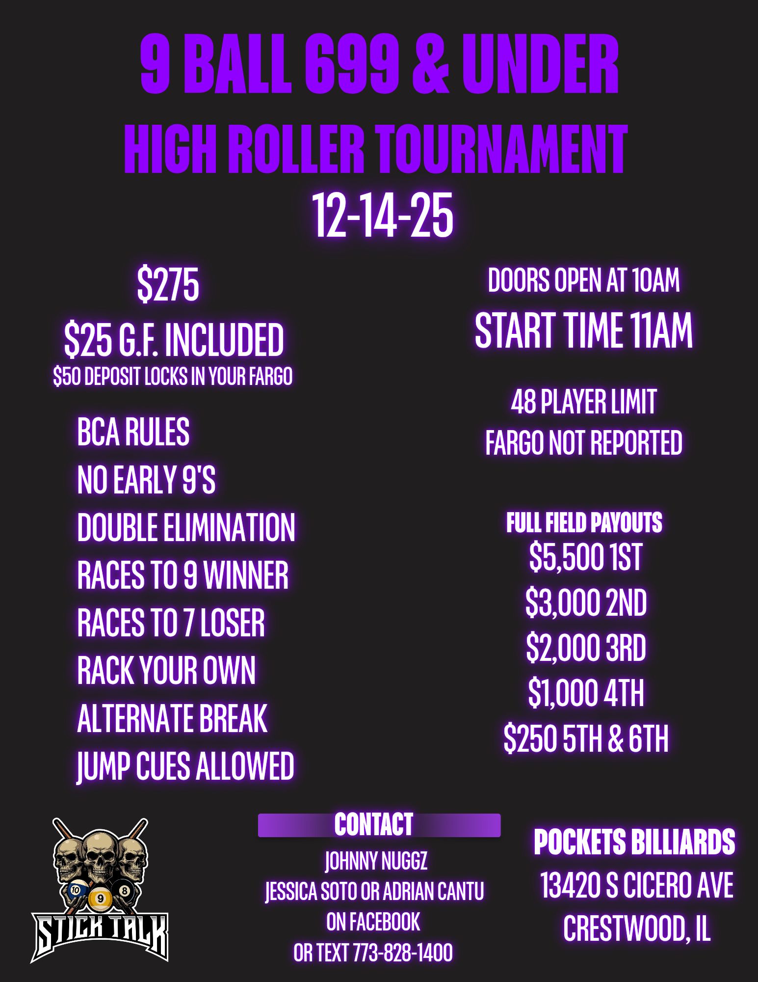 Tournament flyer / rules image